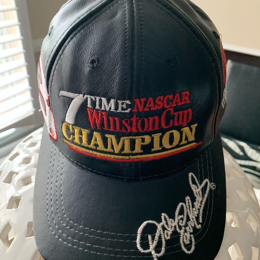 New vintage genuine leather embroidered Dale Earnhardt hat